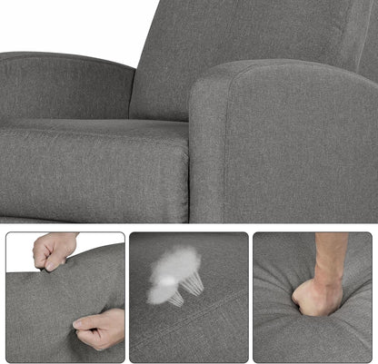 Fabric Recliner Chair Set of 2, Upholstered Reclining Sofa Chair with Pocket Springs for Living Room, Home Theater Seating with Thicker Seat Cushion, Gray
