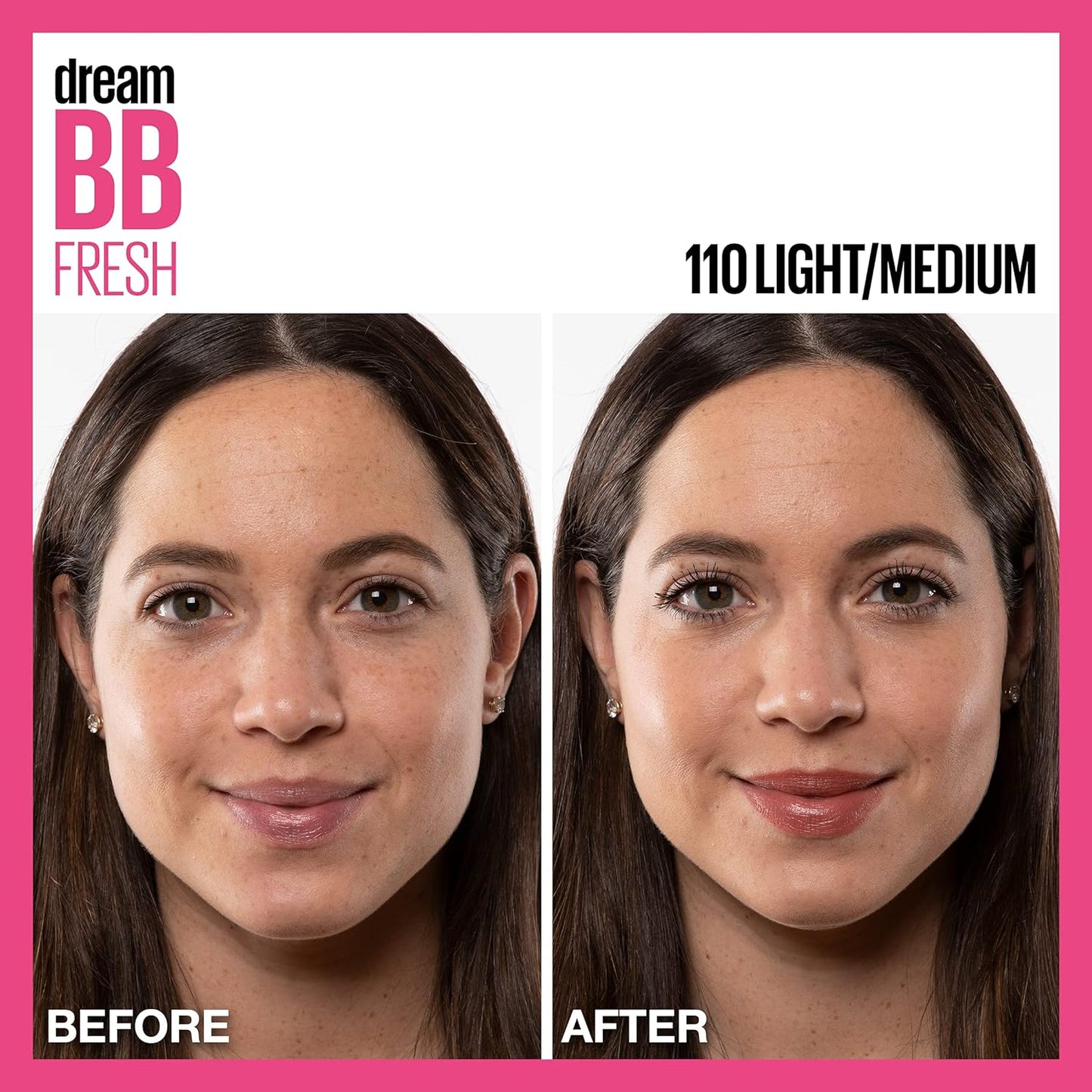 Maybelline Dream Fresh Skin Hydrating BB Cream, 8-In-1 Skin Perfecting Beauty Balm with Broad Spectrum SPF 30, Sheer Tint Coverage, Oil-Free, Light/Medium, 1 Fl Oz